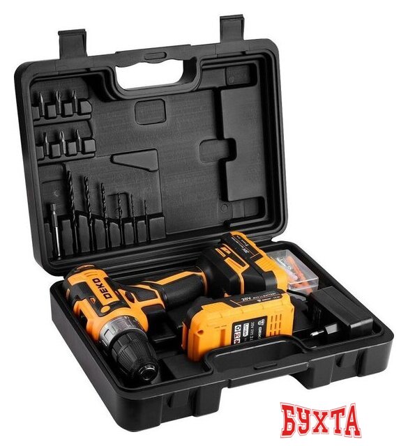 Дрель-шуруповерт Deko GCD20DU PRO Set 083-1040 (с 2-мя АКБ, кейс) 2