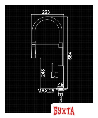 Смеситель Ledeme L4097-2 (хром/черный) 2