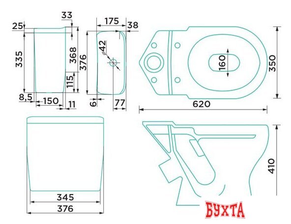 Унитаз напольный Gesso Проксима Home De Luxe 3