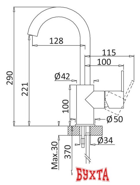 Смеситель Bruma Leaf 167 710 1CR 2