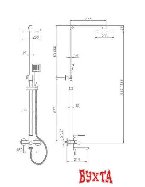 Душевая система Ledeme L2433 3