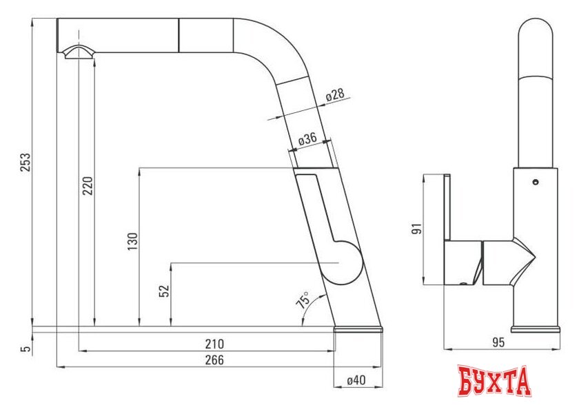 Смеситель Deante Silia BQS B730 2