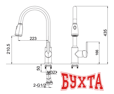 Смеситель Gerhans K14082R 2