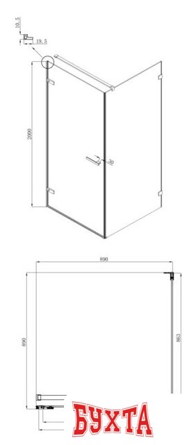 Душевой уголок Ambassador Set 10011101L-ST4 5