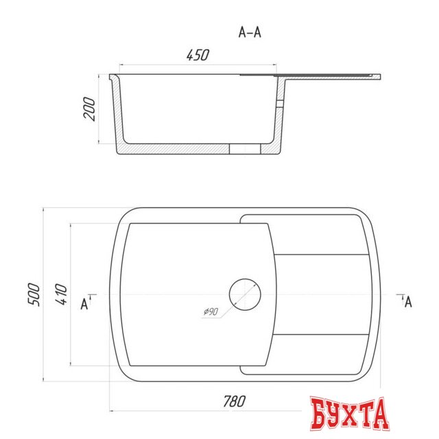 Кухонная мойка Gerhans B29 (бежевый) 2