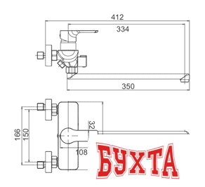 Смеситель Gerhans K13115W 2