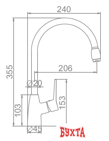 Смеситель Ledeme L4069B (черный) 2