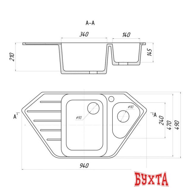 Кухонная мойка Gerhans E10 (терракот) 2