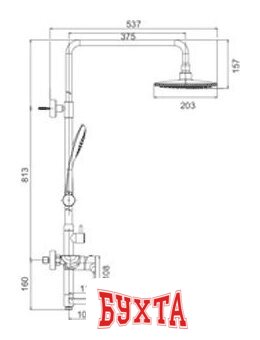 Душевая система Gerhans K19015W 2