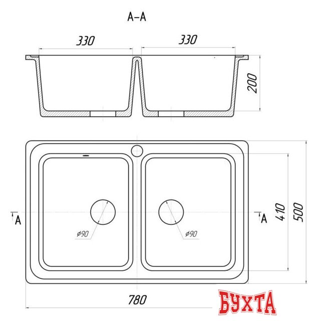 Кухонная мойка Gerhans C02 (графит) 2
