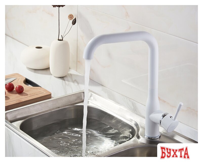 Смеситель Ledeme H98 L4698W (белый матовый) 2