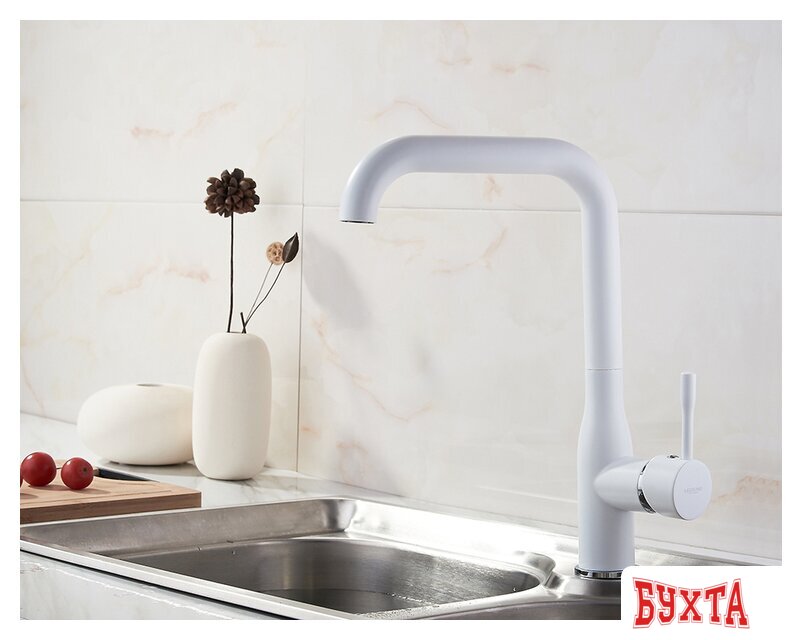 Смеситель Ledeme H98 L4698W (белый матовый) 3