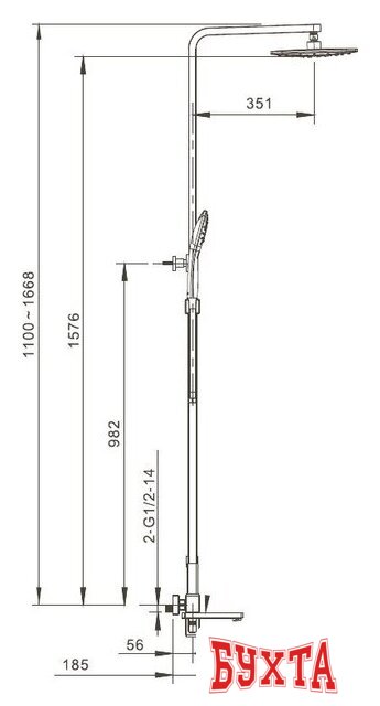 Душевая система Gappo G2417-9 2