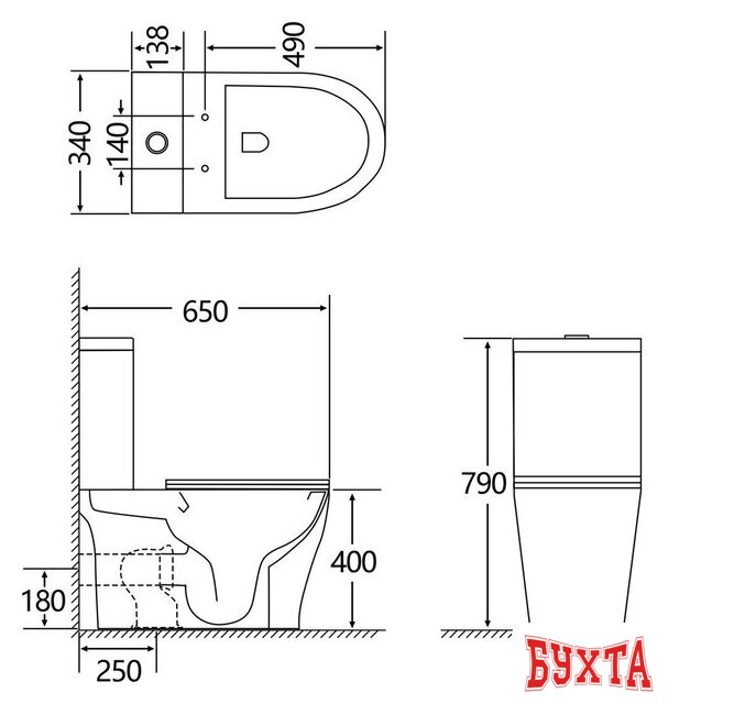 Унитаз напольный Eva Gold EG313 5