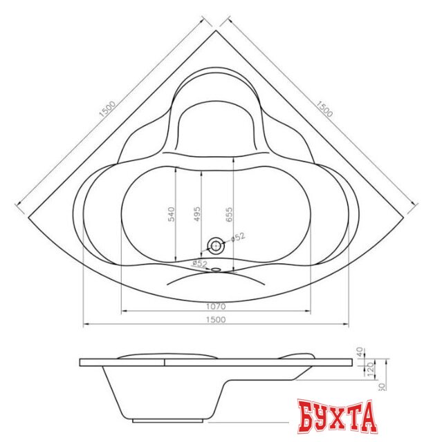 Ванна Lavinia Boho Elegant 150x150 3705015P 3