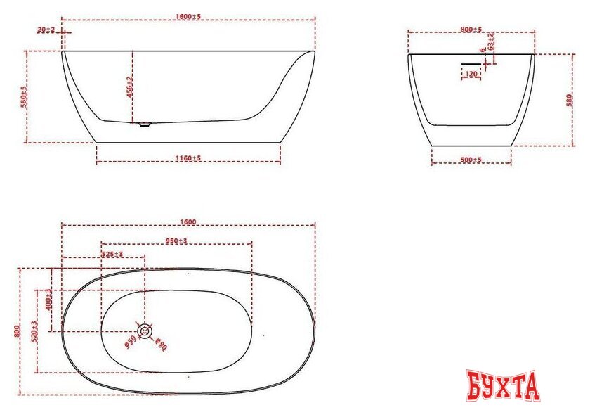 Ванна Vincea VBT-4S01MW 170x76 5