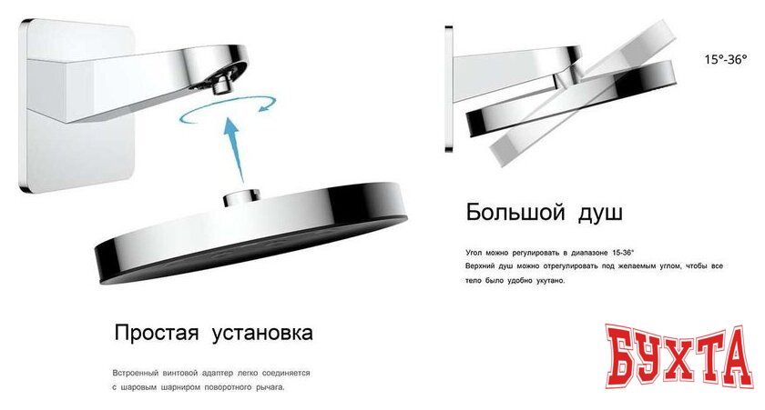 Верхний душ Vincea Inspire VSHD-3I3CGM 2