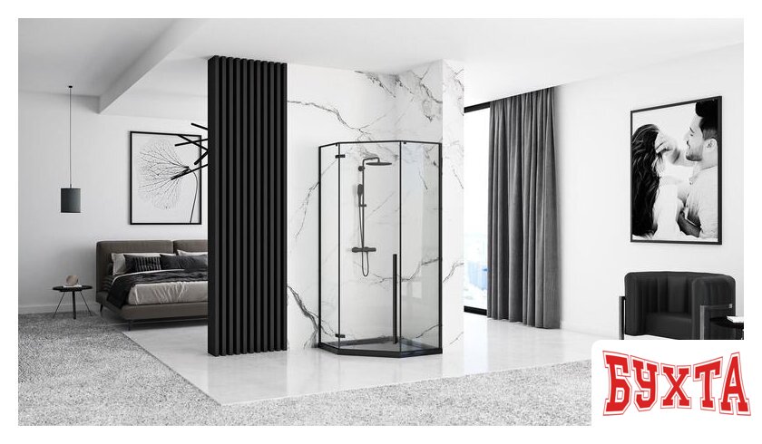 Душевой поддон Rea Diamond 90x90 (черный) 5