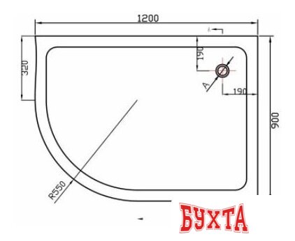 Душевой поддон Vincea VST-2AJ-1290L 120x90 см 3