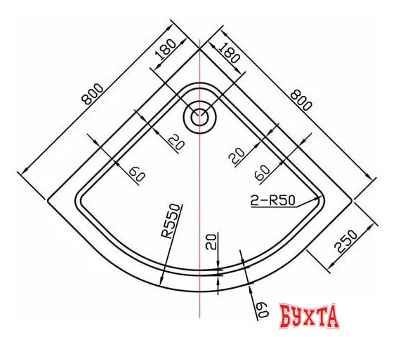 Душевой поддон Vincea VST-2AQ-8080 80 см 3