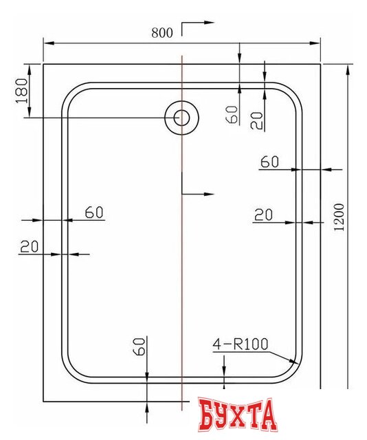 Душевой поддон Vincea VST-2AR-8012 120x80 см 3
