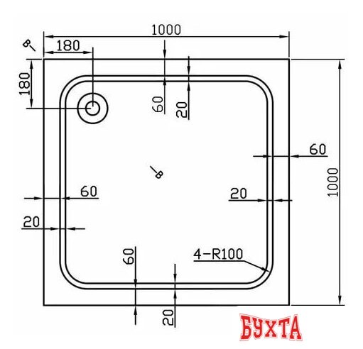 Душевой поддон Vincea VST-2AS-1010 100 см 3