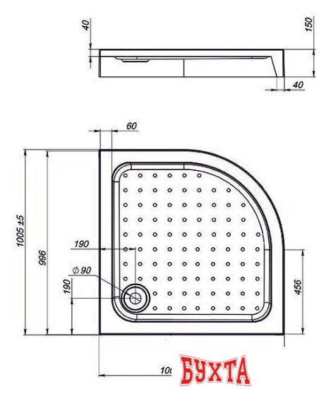 Душевой поддон Vincea VST-3AQ-1010 100x100 2