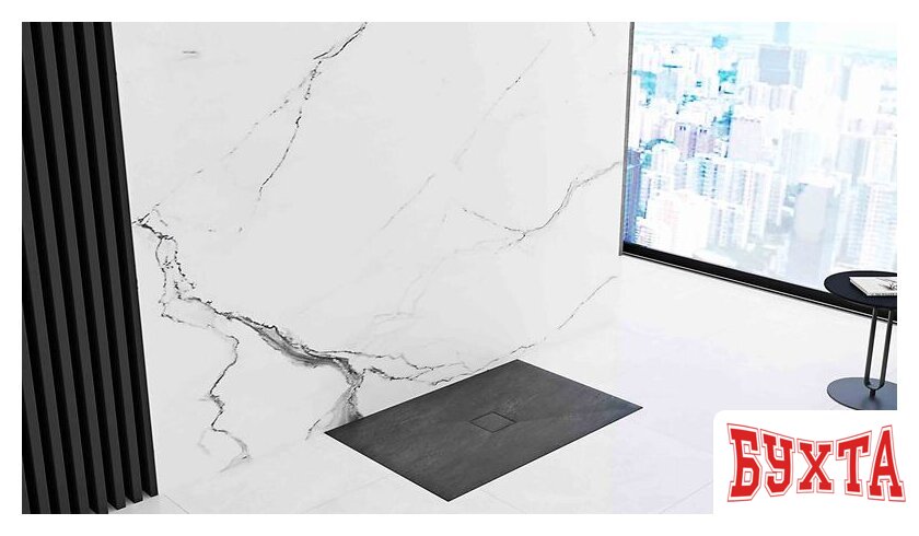 Душевой поддон Rea Stone 100x80 (черный) 5