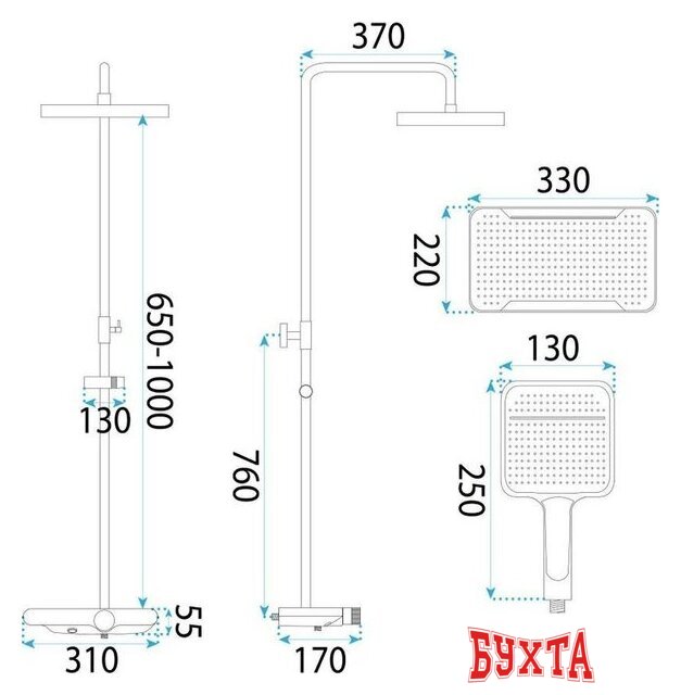 Душевая система Rea Bari REA-P0895 4