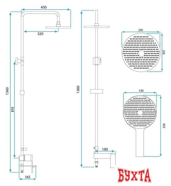 Душевая система Rea Veneta REA-P7842 5