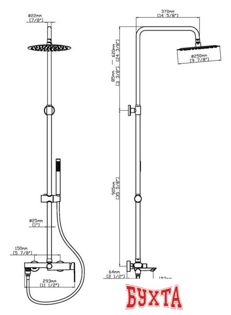 Душевая система Vincea Linea VSFS-4LN1BN 5