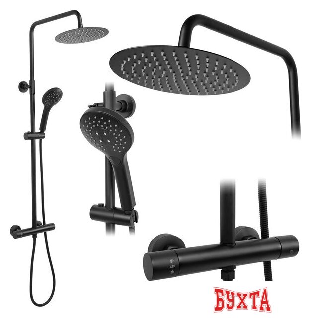 Душевая система Rea Vincent Black REA-P6600