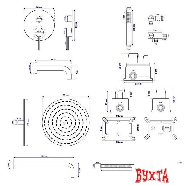 Душевая система Rea Lungo REA-P4125 (золотой) 5