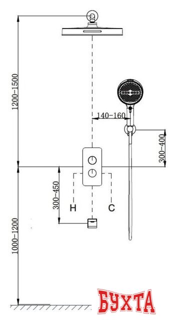 Душевая система Vincea Domus VSFW-5DM1BG 5