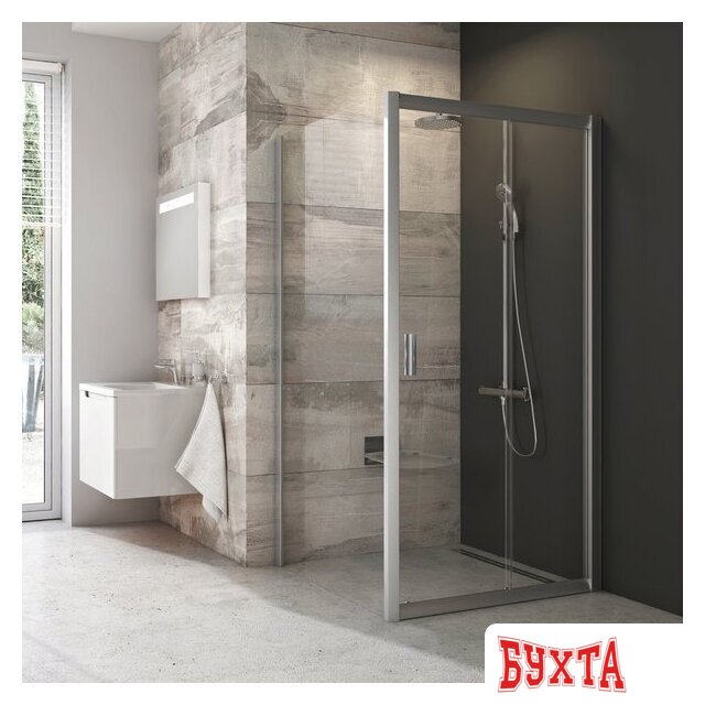 Душевой уголок Ravak Blix BLDP2+BLPS 100x80 (белый/прозрачное) 2