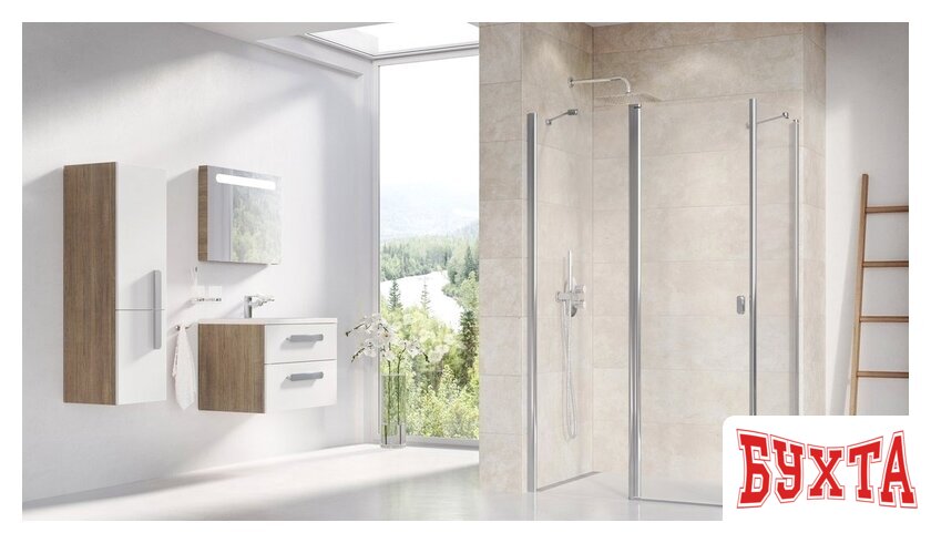 Душевой уголок Ravak Chrome CRV2+PSS 110x90 (прозрачный/серебристый) 2