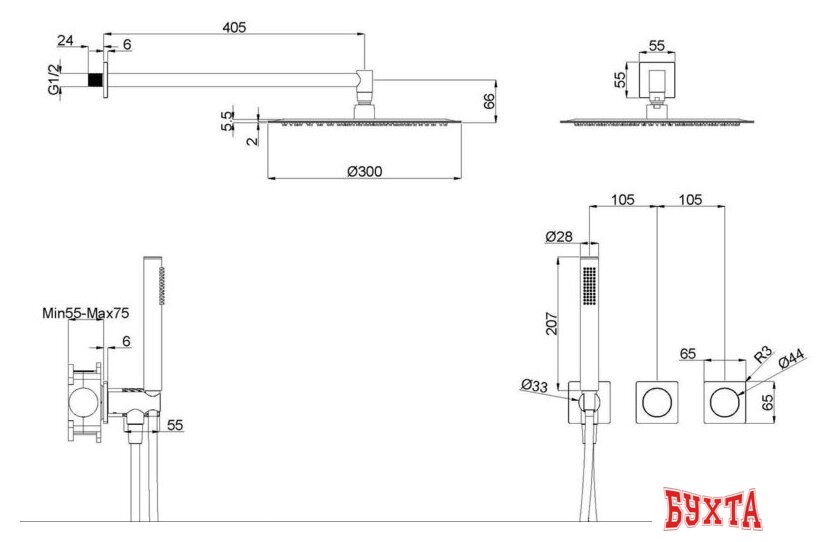 Душевая система Vincea Alto VSFW-6AL1GM 5