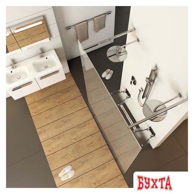 Душевая стенка Ravak Walk-In Free 140 (серебристый/прозрачное) 3