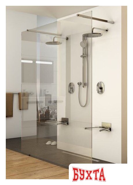 Душевая стенка Ravak Walk-In Free 140 (серебристый/прозрачное) 4