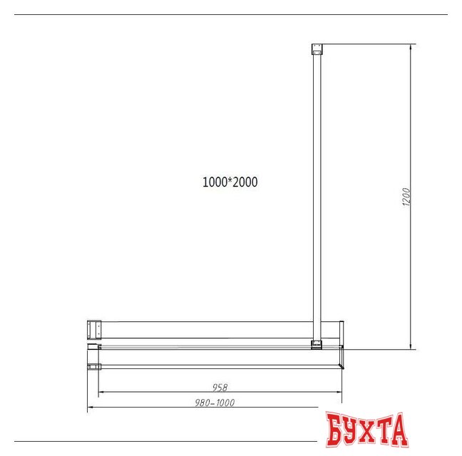 Душевая стенка Vincea Walk-In VSW-4HR100CGB 4