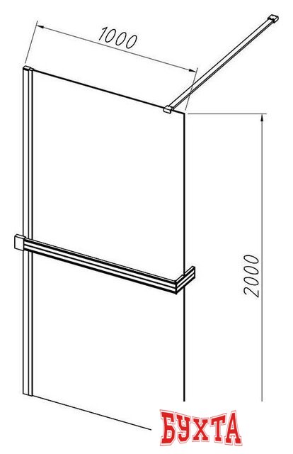 Душевая стенка Vincea Walk-In VSW-4HR100CLB 3