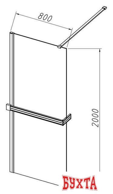 Душевая стенка Vincea Walk-In VSW-4HR800CGG 3