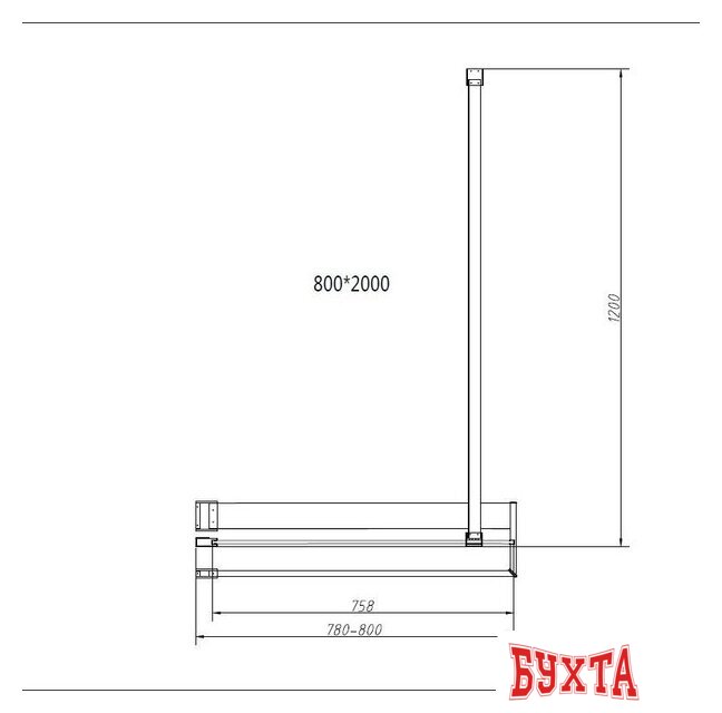 Душевая стенка Vincea Walk-In VSW-4HR800CGG 4