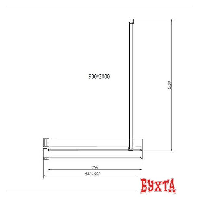 Душевая стенка Vincea Walk-In VSW-4HR900CLB 3