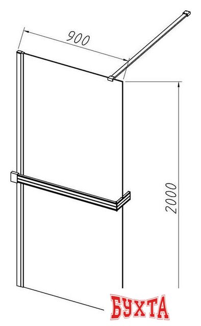 Душевая стенка Vincea Walk-In VSW-4HR900CLG 4