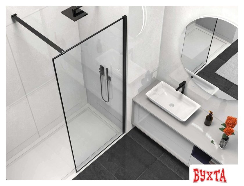 Душевая стенка Vincea Walk-In VSW-1HS100CLB 3