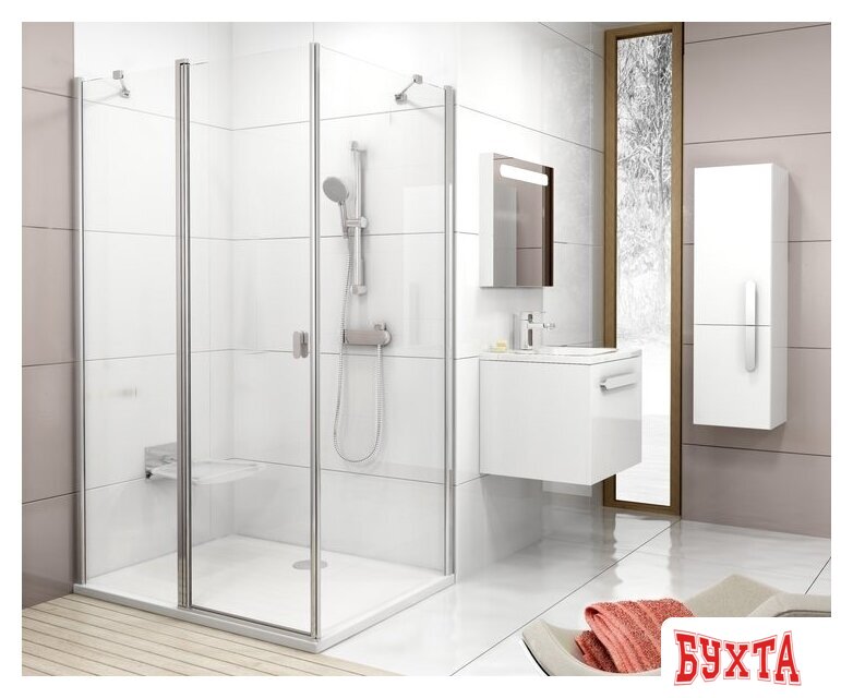 Душевой уголок Ravak Chrome CRV2+PSS 90x80 (прозрачный/белый) 3