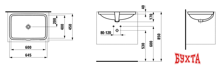 Умывальник Laufen Pro S 8119650001091 64.5x45 3