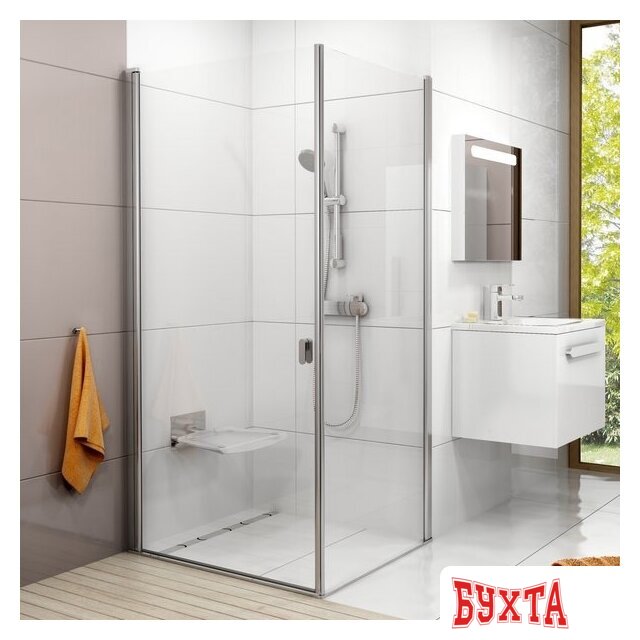 Душевой уголок Ravak Chrome CRV1+CPS 100x80 (прозрачный/белый) 3