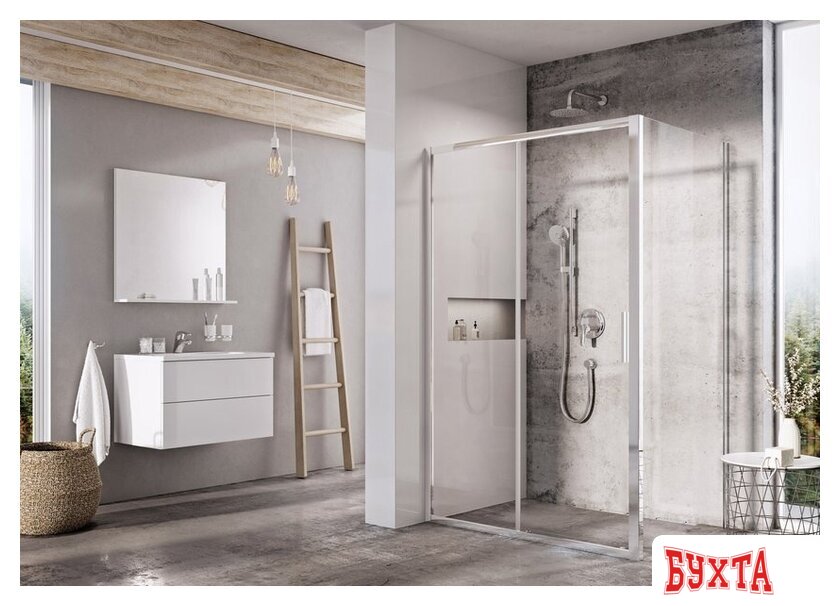 Душевой уголок Ravak Blix Slim BLSDP2+BLSPS 120х90 (серебристый/прозрачное) 2